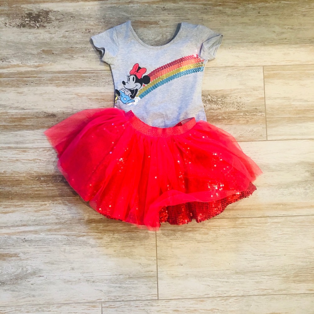 Mini mouse body suit and tutu skirt